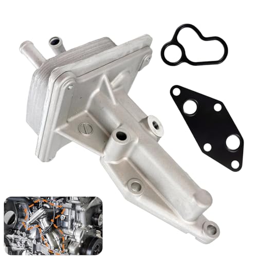 CEYHTLY 21300-JG36A Engine Oil Cooler Kit With Gaskets Compatible with 2008 2009 2010 2011 2012 2013 Nissan Rogue L4 2.5L, 2014 2015 Nissan Rogue Select L4 2.5L Replaces21300JG36A, 918-578