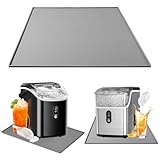 Ice Maker Mat 18.9''x11.8'' Silicone Mat for Ice Machine, Large Table Mat for Countertop Ice Maker with Raised Edge, Small Ice Cream Maker Drip Pan, Table Tray Non-Slip Waterproof Protector Pad