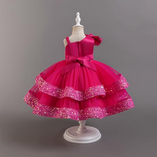 IBTOM CASTLE Girls Birthday Dress Sequin Tiered Tulle Tutu Party Flower Girl Wedding Toddler Pageant Formal Prom Gown4