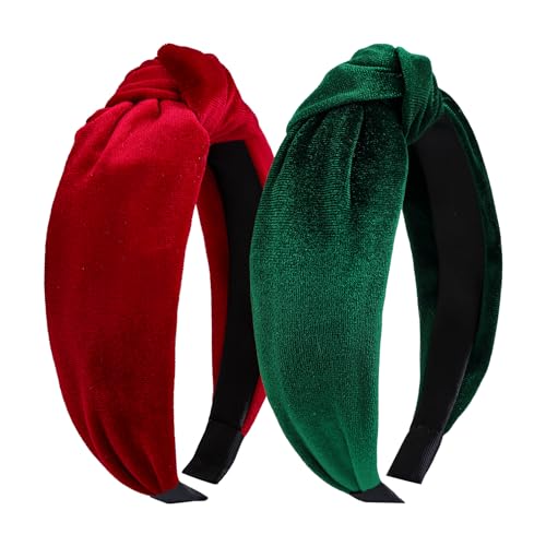 Yanjie Valentines Headbands For Women Velvet Red Knotted Headband St. Patrick'S Green Non Slip Wide Hair Band For Womens Girls Fashion Headbands Holiday Gift cover