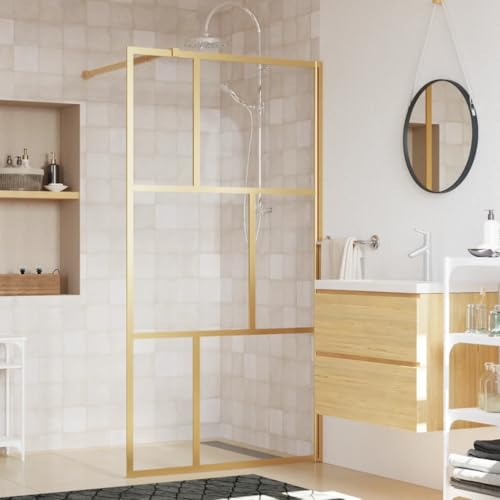 ShGaxin Parete Doccia Walk-in Vetro ESG 115x195 cm Oro