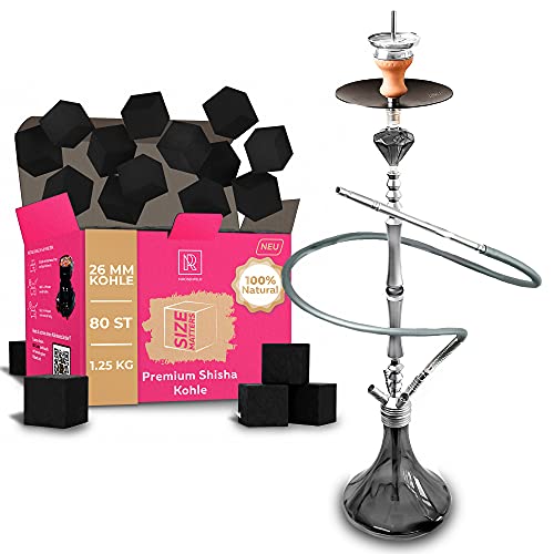 M. ROSENFELD Shisha Set Komplett – Big ONE Komplett Set 111 cm mit 4 Anschlüssen inkl. Adapter und Klickgewinde…