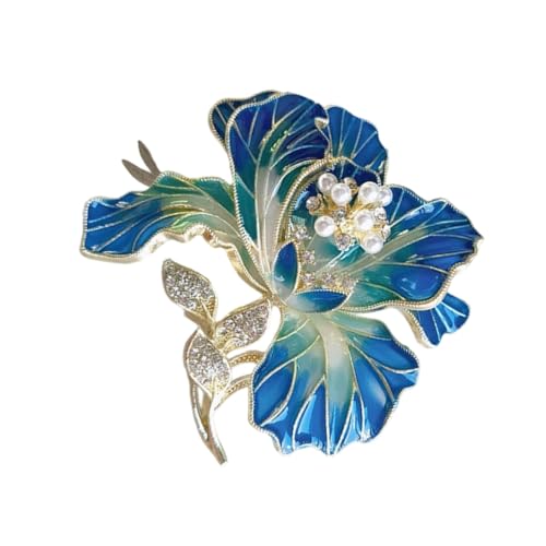 Elegant Flower Brooch Metal Rhinestones Embellished Women Accessory Practical