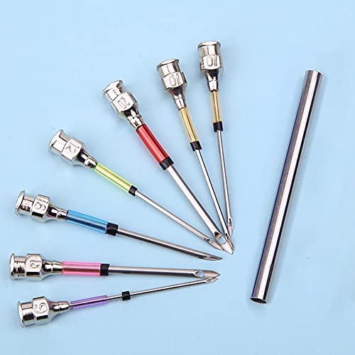 8 Pcs Punch Needles,Embroidery Stitching Punch Needle,Embroidery Poking Cross Stitch Tools Knitting Needle Art Handmaking Sewing Needles With 4 Colors Thread #TOP3