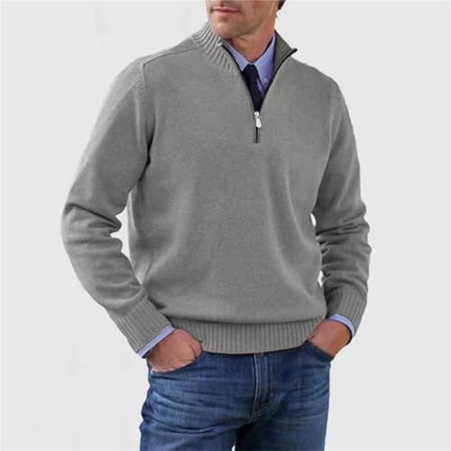 JEKE-DG Men's Thermal Fashion Basic Pullover Quarter Zip Up Casual Outdoor Sweater Knitted Slim Fit Solid Sweaters2
