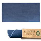 Goods of the Woods Blue 2x4 Rectangular Fiberglass Hearth Rug – Fireproof 1000 °F Protection, NFPA Class 1 Certified, 50% Thicker, Non‑Slip Vinyl Backing – Indoor/Outdoor Fireplace