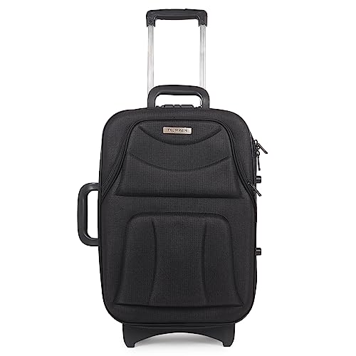 Image of Lightweight Model Polyester Soft-Side 65Cm Medium Chack-in Luggage Trolley Bag...(Medium 24 inches)- Spinner Wheels (Black)