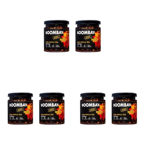 Image of Boombay Five Chilli Oil Topping 190 grams | Nothing Artificial | No Bad Oils | Zero Sugar | Plant Based | Use as a Tadka for Dal, Topping on Pizza, Spicy Flavour to Noodles (Pack of 6)