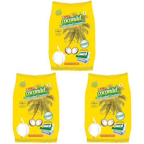 Image of KLF Coconad Low Fat Desiccated Coconut Powder,1 Kg,Fresh (Pack of 3)