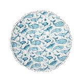 Crane Baby Activity Mat, Baby Play Mat Whale Print, Ocean Nursery Decor for Boys & Girls, Infant Tummy Time Floor, Ocean Nursery Decor, 40' x 40'