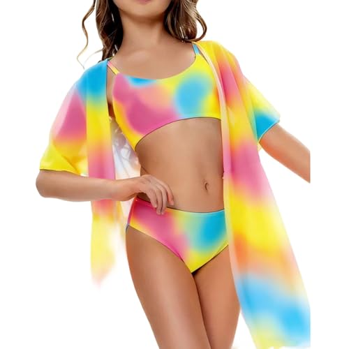 Maillot de bain bébé fille 3 pièces anti-UV à fleurs et flamant rose pour piscine