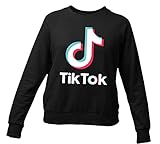 Viral Tik Tok Logo Music App Unisex Sweater Musically Sweatshirt Erwachsene & Kinder Gr. S, Schwarz