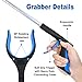 Grabber Reacher Tool,32 Inch Extra Long Foldable Pick Up Stick with Strong Grip Magnetic,360°Rotating Anti-Slip Jaw,Trash Claw Grabber Tool,Trash Picker Tool for Outdoor & Indoor (Blue2)