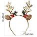 SeBneny Christmas Headband Reindeer Antlers Headband Glitter Elk Antlers Golden Christmas Trees Ears Headdress Christmas Tree Hairbands Decoration Holiday Headpiece for Women 1PCS