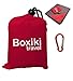 Boxiki Travel Manta para Playa Compacta A Prueba de Agua Portátil Ligera Plegable Incluye Un Estuche De Viaje Color Rojo. Accesorio para Acampar Al Aire Libre con Accesorio de Clip para Colgar