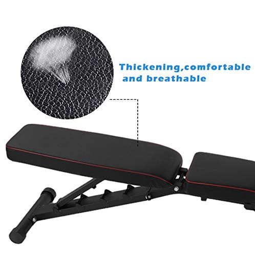 Adjustable Strength Training Bench, Weight Bench, Extension Bench for Multi-Position Workout (Black)