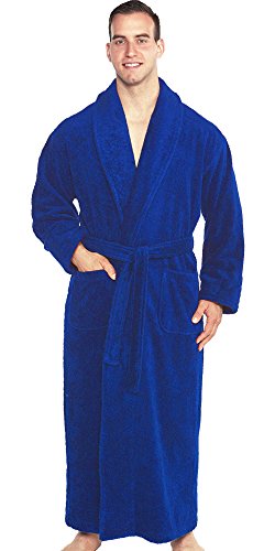 TurkishTowels Terry Bathrobe - Authentic Luxury You Can Feel - 100% Pure Combed Turkish Cotton - Superior Quality Terry Cloth Robe for Men, Women & Teens (Royal Blue (Chiron), Medium)