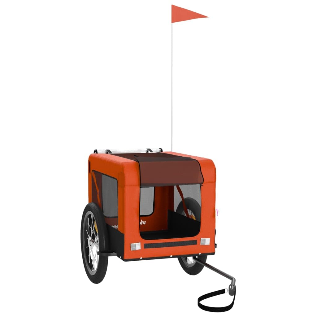 Remolque de bicicleta para perros, color amarillo y negro, de tela Oxford y hierro, plegable con ventana de red, capacidad de carga, 54,5 x x x para excursión, ciudad y parque