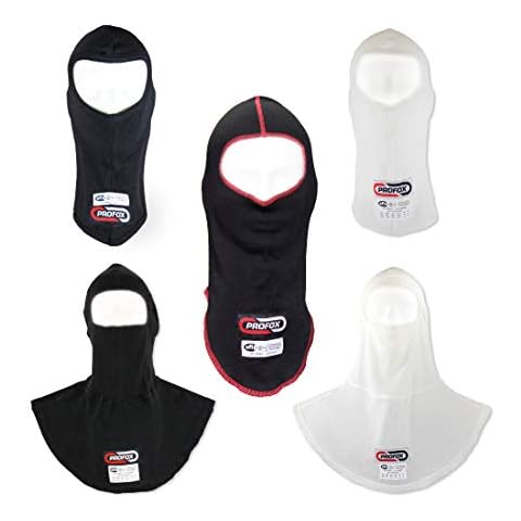 PROFOX SFI 3.3 Head Sock Hood Balaclava Nomex for Racing (Black-Red, Short) Cover