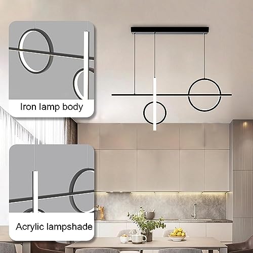 Lustre moderne à LED à intensité variable avec longue bande de plafond réglable - 7
