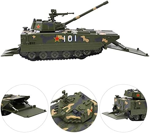 1:50 Scale Armored Amphibian Vehicles Die-Cast Model Tanks with Lights and Music Army Gifts for Boys Toddlers(Green)