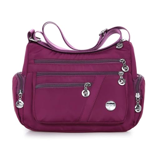 Gladdon Crossbody Bags for Women - Casual Handbags & Shoulder Bags - Nylon Tote Bag - Lightweight Waterproof Messenger Bag - Anti Theft - Purple - 27cm x 11cm x 20cm