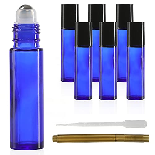 CULINAIRE Essential Oil Roller Bottles, 10ml Roller Bottle, Pack of 6, Blue