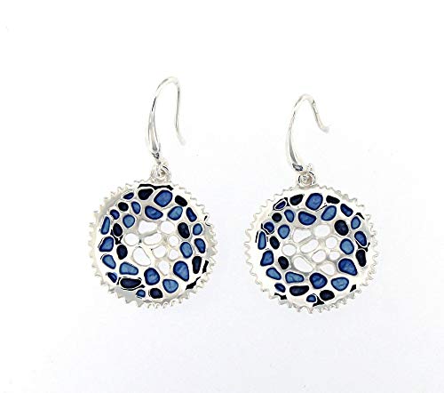 Preisvergleich Produktbild AlexArte Damen-Armreif Metall rhodiniert Emaille Blau Kollektion FW 19 / 20