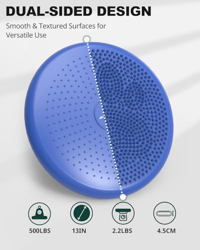Image of Trideer Wobble Cushion Core Balance Disc, Flexible Seating for Classroom Elementary, Wiggle Seat for Sensory Kids, Balance Pad with Inflation Pump