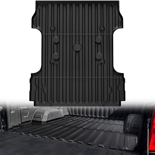 Image of OEDRO Truck Bed Mat Fit for 2017-2025 2026 Ford F250 /F350 /F450 (6.75ft,81.9 inch Bed), TPE All Weather Ford F250 6.75FT Heavy Duty Pickup Bed Liner Accessories, Black