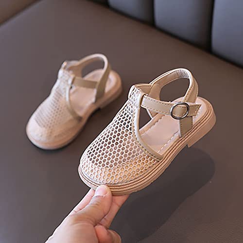 Girls' Mesh Sneakers Hollow Closed Toe Sandals Non Slip Daily Casual Shoes for Toddler Little Jelly Sandals for3