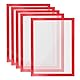 PATIKIL 8x12 Magnetisch Display Rahmen 5 Pack A4 Selbstklebend Magnetisch Schildhalter Doppelseitige Fenster Zeichen Halter für Wand Büro Kühlschrank Rot