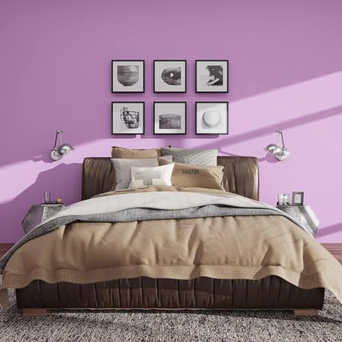 Image of Purple Solid Matt Peel and Stick Wallpaper Contact Paper Wallpaper Modern Self Adhesive Wallpaper Decorative Removable 2 x 50 Feet