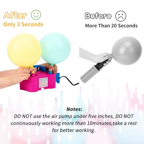 rubfac 7.2ft Adjustable Balloon Arch Kit with Electric Pump, Pink, Round, Arch with Electric Pump, Baby Shower, Wedding, Birthday, Graduation, Unisex Adult - Image 7