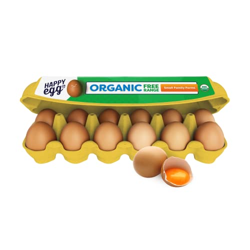 Happy Egg Large Brown Organic Free Range Eggs, Grade A Eggs-12ct - Thumbnail 3