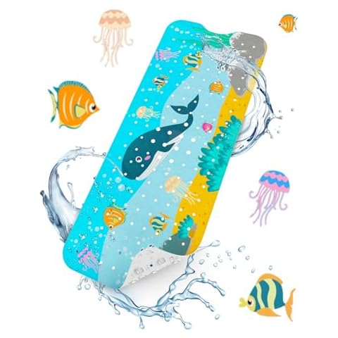 HITSLAM Ocean-Themed Non-Slip Baby Bath Mat Cover