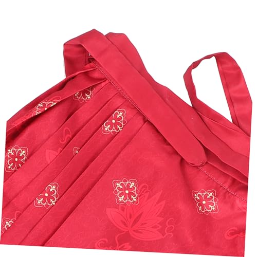 Vestido Hanfu Niñas Rojo Resistente Reutilizable para Bailes 4