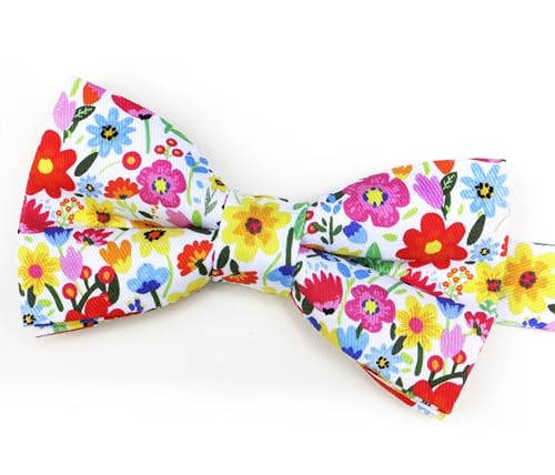 Image of Colorful Fun Pattern Pre-Tied Bow Tie Mens Floral Space Adjustable Bowtie