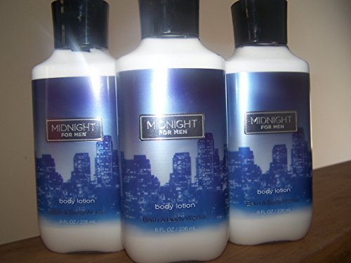 Lot of 3 Bath & Body Works Midnight for Men Body Lotion 8 Fl Oz Each (Midnight for Men)