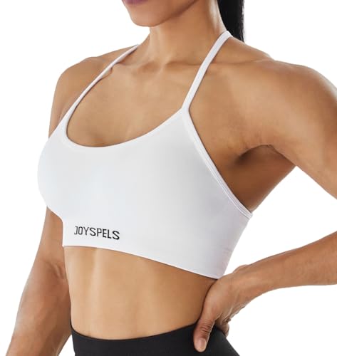 JOYSPELS Women's Seamless Wirefree Sports Bra - Comfort Yoga Bra with Removable Pads for Women - Bright White - XS