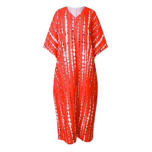 Robe longue douce femme grande taille col en V fluide pour l'été - 7