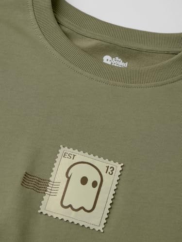 Image of The Souled Store Mr. Soul Men and Boys Short Sleeve Round Neck Purple Graphic Printed Cotton Oversized T-Shirts