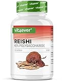 vit4ever Reishi Pilz - 270 vegane Kapseln mit 1300 mg Extrakt pro Tagesdosis - 40 % Polysaccharide - Ganoderma lucidum - hochdosiert, ohne unnötige Zusätze, vegan