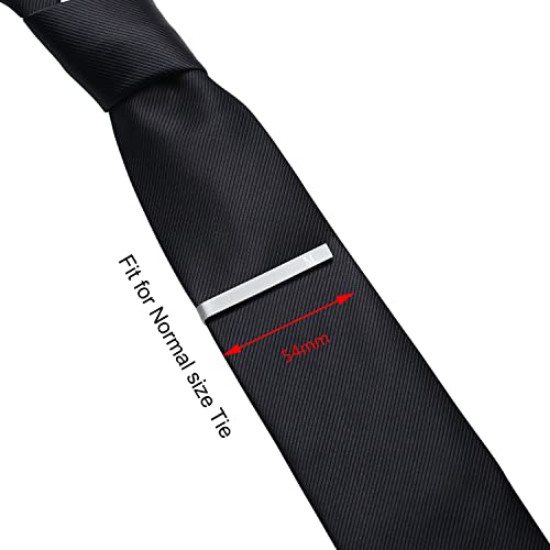 HONEY BEAR Mens Initial Alphabet Letter Tie Clip Bar Normal Size Gift 5.4cm, Brushed Silver3