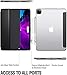 Poetic Lumos X Series Designed for iPad Pro 12.9 2020 & 2018 Case, Smart Cover with Pencil Holder, Flexible Soft Clear TPU Back, Slim Fit Trifold Stand Folio Front, Black