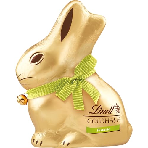 Lindt Schokolade | GOLDHASE Pistazie | 100g | Edler Schokoladenhase aus Vollmilch-Schokolade mit feiner Pistaziennote | Schokoladenhase | Perfektes Oster-Geschenk für Familie & Freunde