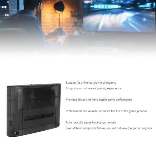 Cartuccia di gioco, scheda di memoria professionale 3000 in 1 da 8 GB, multifunzione ad alta velocità, con backup automatico per console di gioco SNES SFC, colore nero