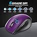 TECKNET Wireless Mouse, 2.4G USB Computer Mouse with 6-Level Adjustable 4800 DPI, 30 Months Battery, Ergonomic Grips, 6 Buttons Portable for PC, Chromebook, Mac - Purple