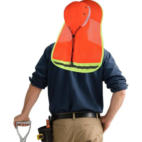 Image of Unisex High Visibility Reflective Bucket Hat Mesh Wide Brim Work Safety Boonie Hat Sun Protection Packable Sun Cap Bucket Cap