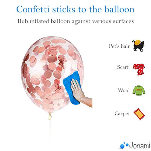 50 Rosegold Ballonnen Confetti Rose Gold - Image 5